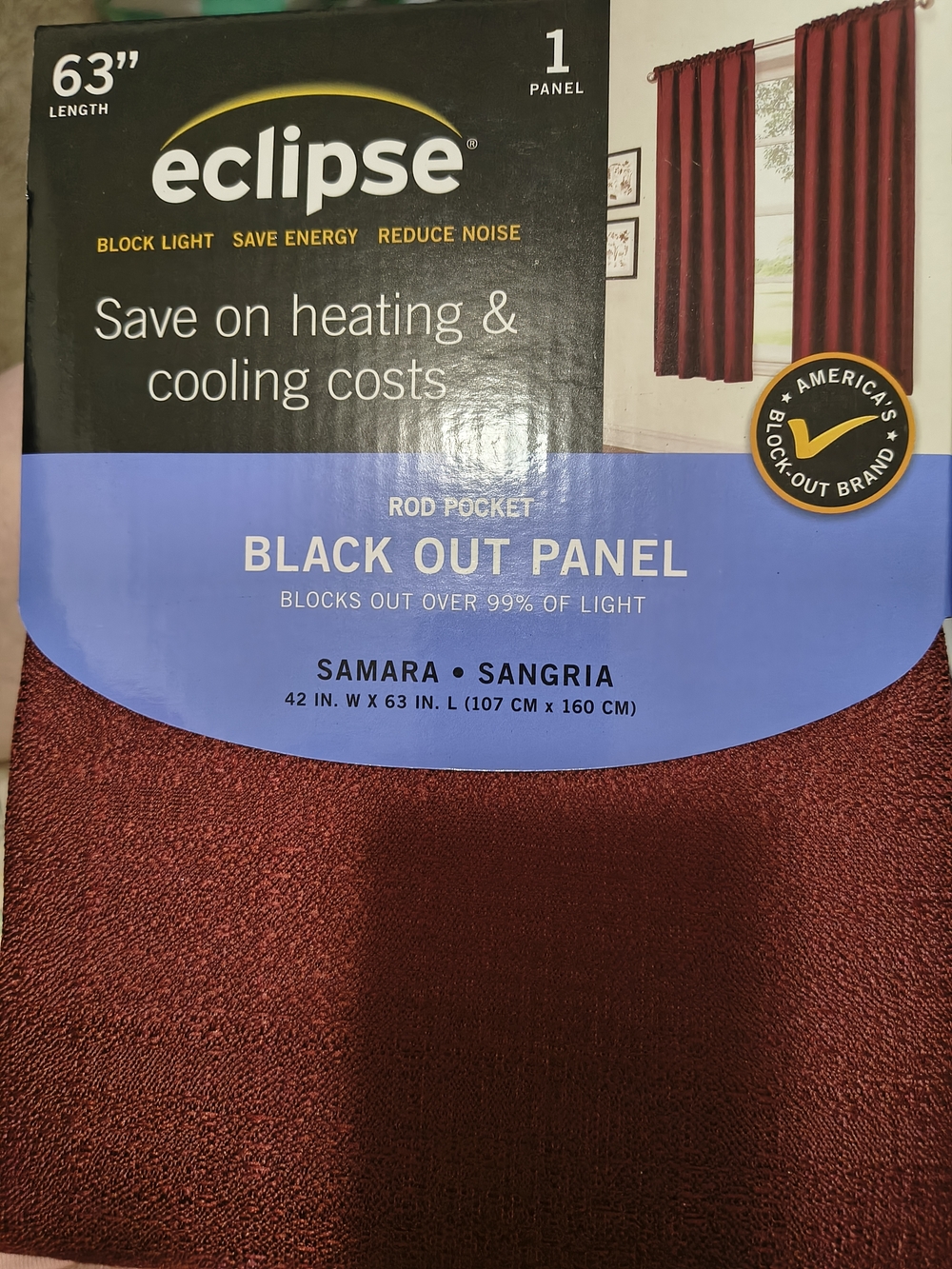 Pair of Eclipse Rod Pocket Blackout Curtain Panels